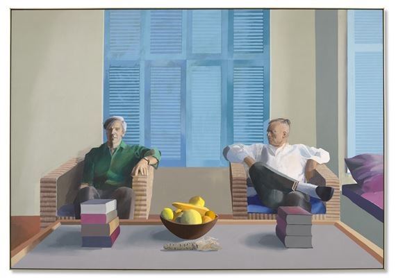 David Hockney, Christopher Isherwood and Don Bachardy, 1968, Acrylic on canvas. Photo: Christie’s