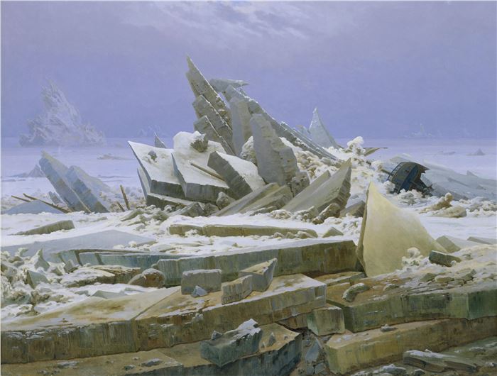 Caspar David Friedrich, The Sea of Ice, 1823–24. © Hamburger Kunsthalle / bpk Photo by Elke Walford. Courtesy of Hamburger Kunsthalle  