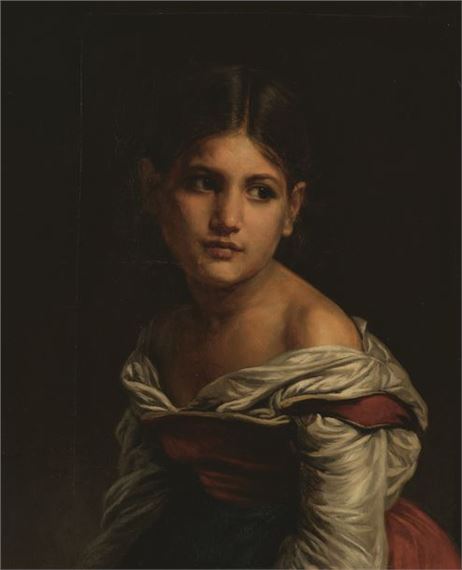 Bust of a Young Italian Girl - Jules Émile Saintin