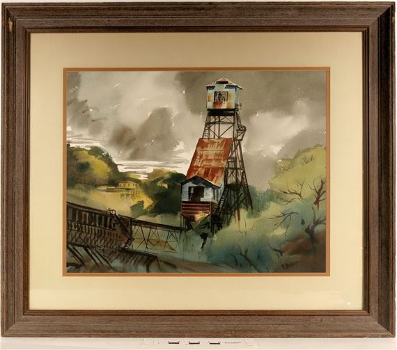 Ralph Baker Framed Watercolor: Kennedy Gold Mine c1960 - Ralph Baker