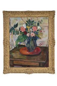 Bouquet of flowers on a table - Suzanne Valadon