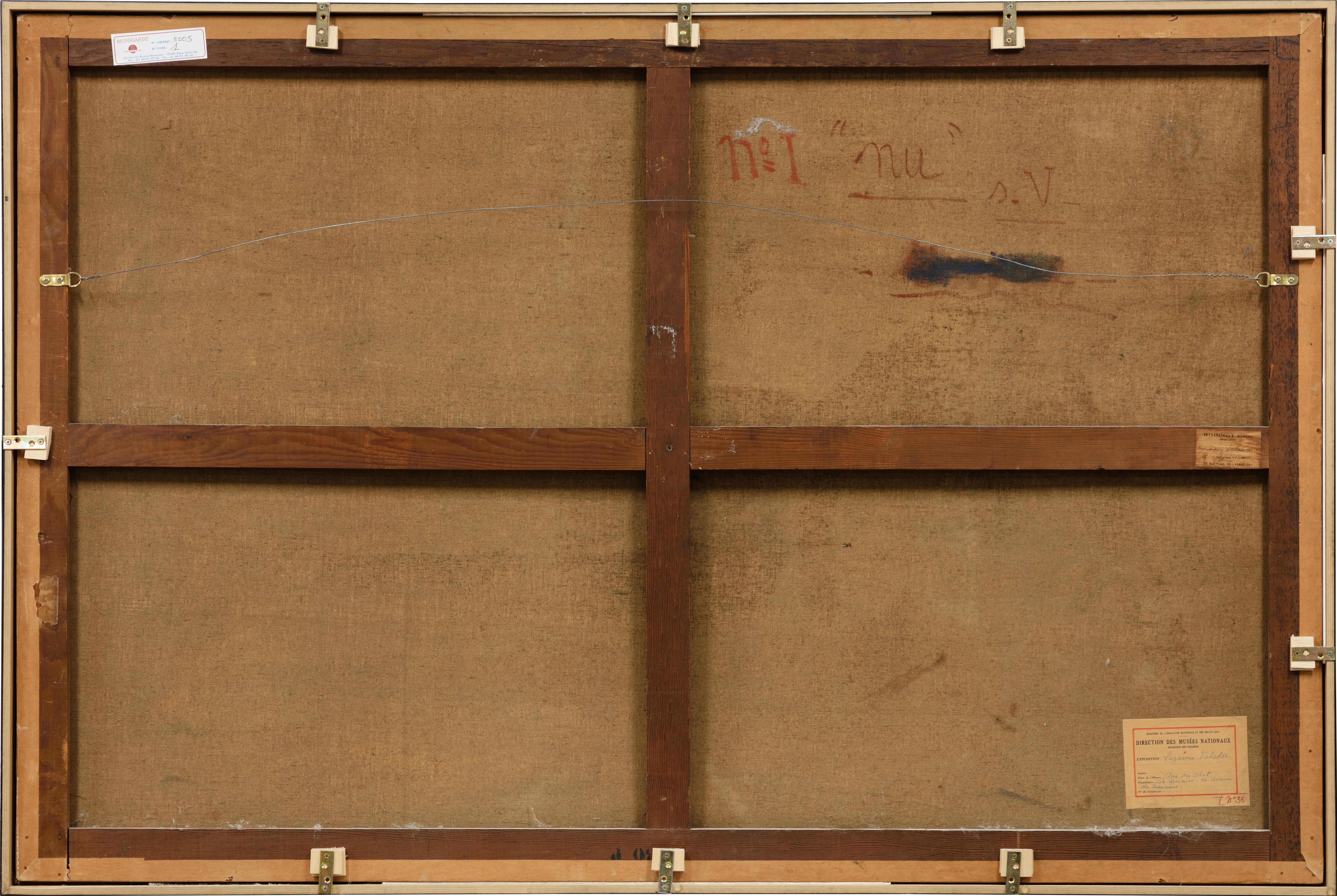 Artwork by Suzanne Valadon, Nu au chat couché sur une draperie, Made of oil on canvas